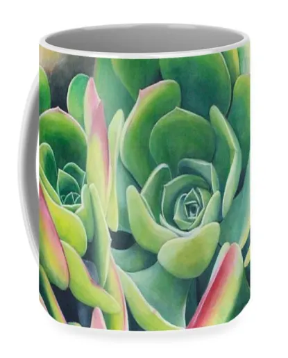 Sandia Coffee Mug Succulents by Tara Esperanza | $27.00