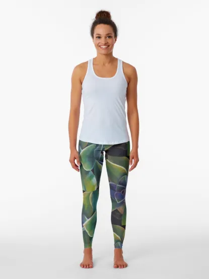 Purple and Green Leggings Succulents by Tara Esperanza | $54.43