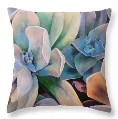 Number Three Square Pillow Succulents by Tara Esperanza | $54.00