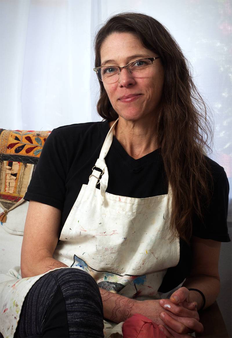 Tara Esperanza in her art studio